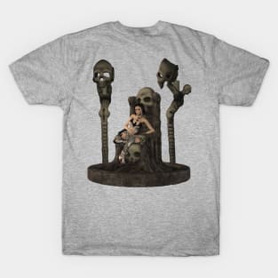 Awesome dark fairy  with skulls and candle T-Shirt